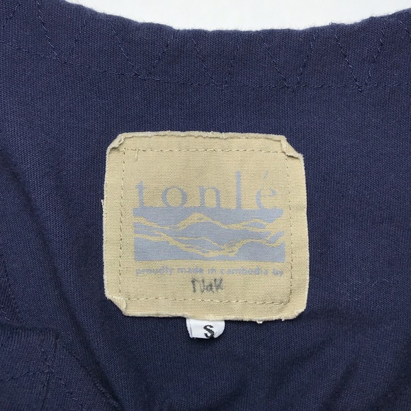 Tonlé Eco-Friendly Short Sleeve Printed T Shirt Dress in Blue S - Picture 3 of 5